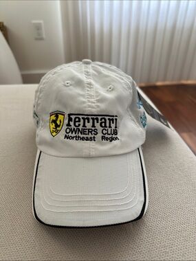 FERRARI OWNERS CLUB NORTHEAST REGION WHITE NWT CAP